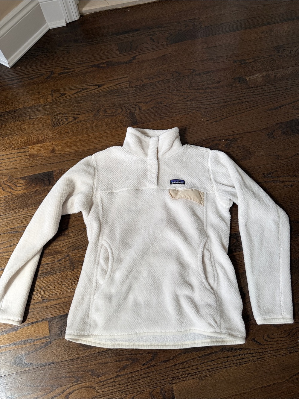 Patagonia Cream Teddy Fleece Pullover Jacket